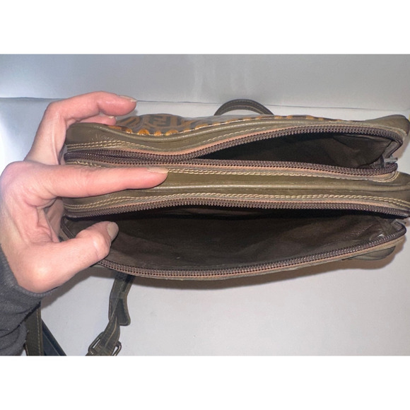 Authentic Fendi Zucca PVC Crossbody Bag Brown Monogram FF Logo Vintage Italy - Picture 9 of 14